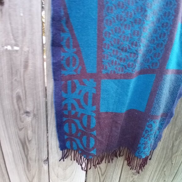 Louis Quatorze Scarf Fringe Edge Monograms Multicolor Size 24" x 72" - Picture 3 of 6